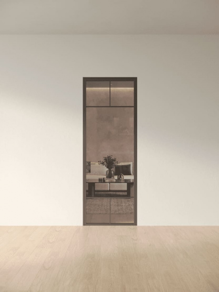 Межкомнатная дверь Slim Door 5 Черный Закаленное бронзовое