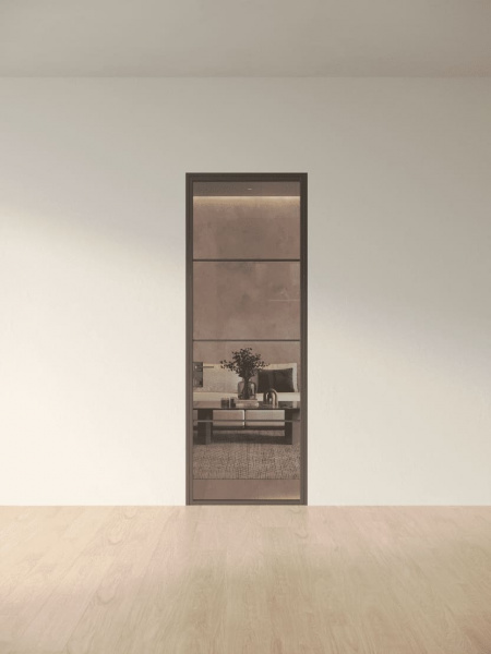 Межкомнатная дверь Slim Door 7 Черный Закаленное бронзовое