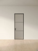 Межкомнатная дверь Slim Door 6 Черный Закаленное белое сатинат