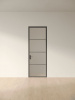 Межкомнатная дверь Slim Door 7 Черный Закаленное белое сатинат