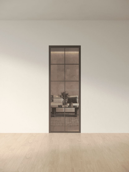 Межкомнатная дверь Slim Door 4 Черный Закаленное бронзовое