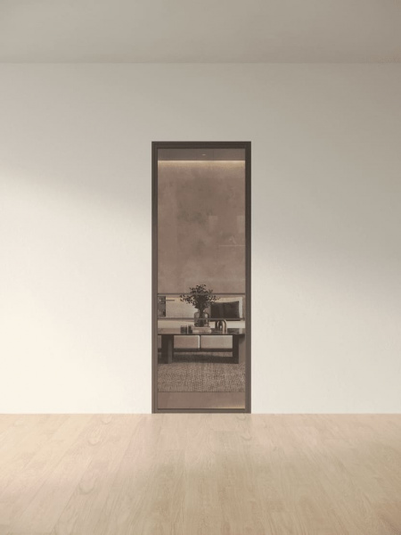 Межкомнатная дверь Slim Door 9 Черный Закаленное бронзовое