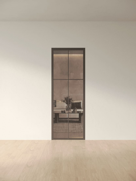 Межкомнатная дверь Slim Door 3 Черный Закаленное бронзовое