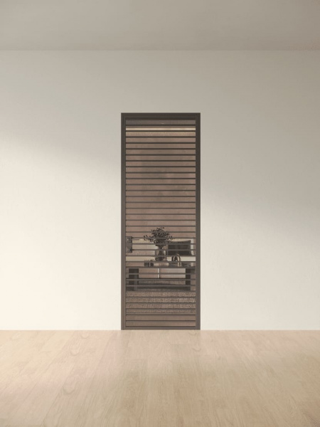 Межкомнатная дверь Slim Door 12 Черный Закаленное бронзовое
