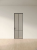 Межкомнатная дверь Slim Door 2 Черный Закаленное белое сатинат