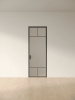 Межкомнатная дверь Slim Door 5 Черный Закаленное белое сатинат