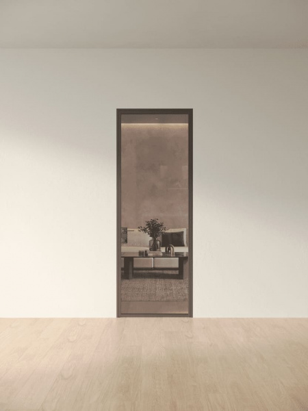 Межкомнатная дверь Slim Door 1 Черный Закаленное бронзовое