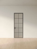 Межкомнатная дверь Slim Door 4 Черный Закаленное белое сатинат
