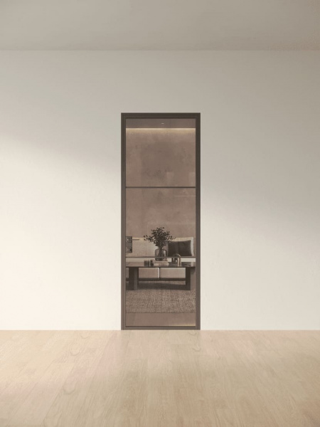 Межкомнатная дверь Slim Door 6 Черный Закаленное бронзовое