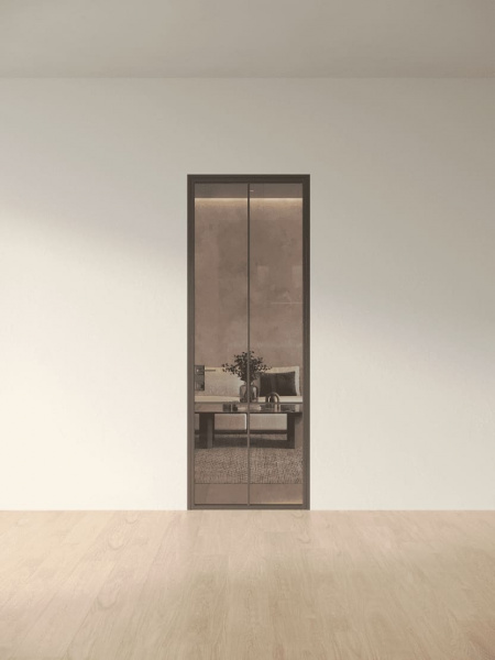 Межкомнатная дверь Slim Door 2 Черный Закаленное бронзовое